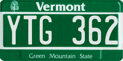 VT license plate YTG362