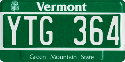 VT license plate YTG364