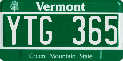 VT license plate YTG365