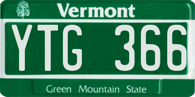 VT license plate YTG366