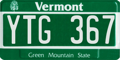 VT license plate YTG367