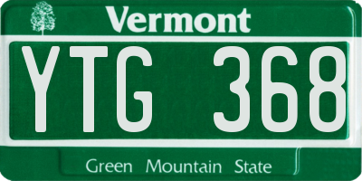VT license plate YTG368