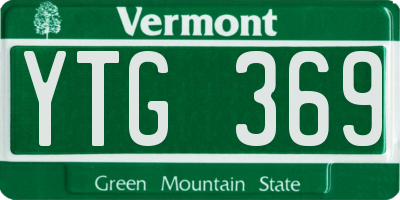 VT license plate YTG369
