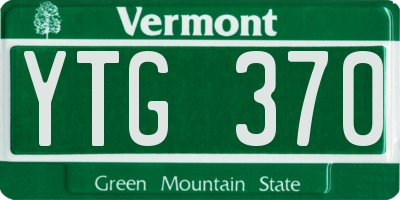 VT license plate YTG370