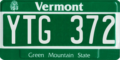 VT license plate YTG372