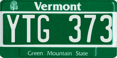 VT license plate YTG373