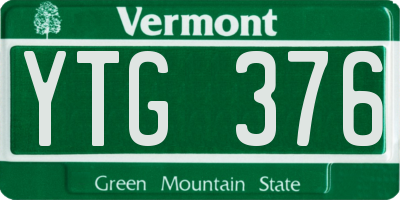 VT license plate YTG376