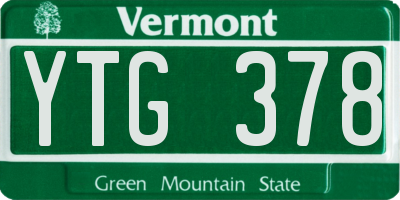 VT license plate YTG378