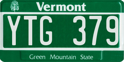 VT license plate YTG379