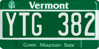 VT license plate YTG382
