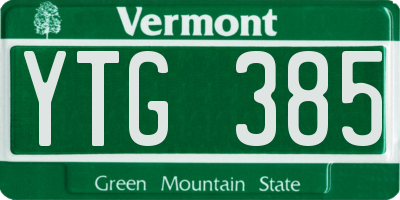 VT license plate YTG385