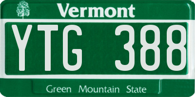 VT license plate YTG388