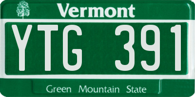 VT license plate YTG391