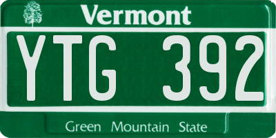 VT license plate YTG392