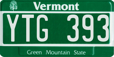 VT license plate YTG393