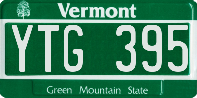 VT license plate YTG395