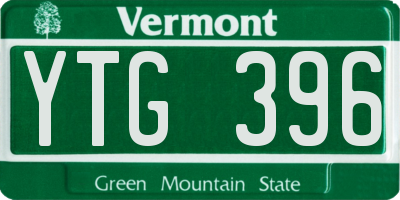 VT license plate YTG396