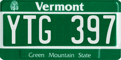 VT license plate YTG397