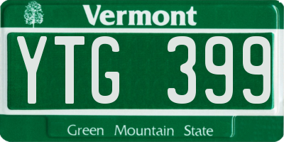 VT license plate YTG399