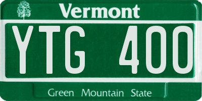 VT license plate YTG400