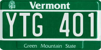 VT license plate YTG401