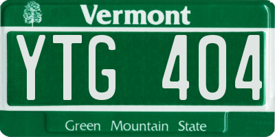 VT license plate YTG404