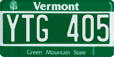 VT license plate YTG405