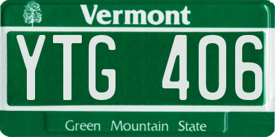 VT license plate YTG406
