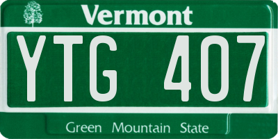 VT license plate YTG407