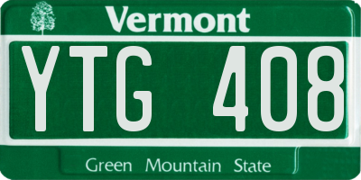 VT license plate YTG408