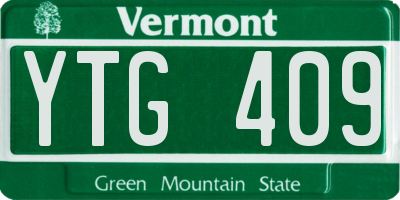 VT license plate YTG409
