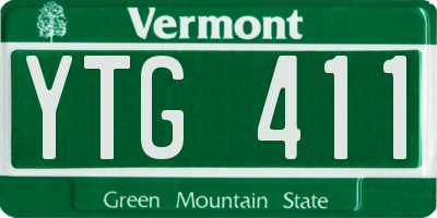 VT license plate YTG411