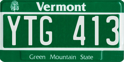VT license plate YTG413