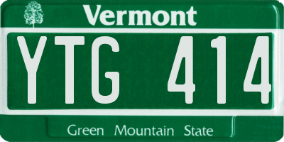 VT license plate YTG414