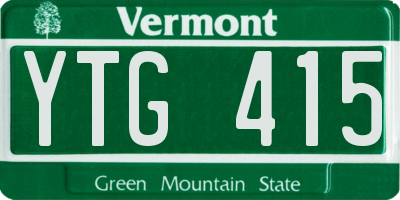 VT license plate YTG415