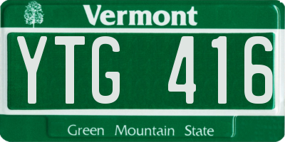VT license plate YTG416
