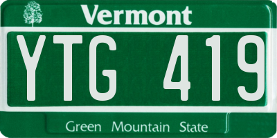 VT license plate YTG419