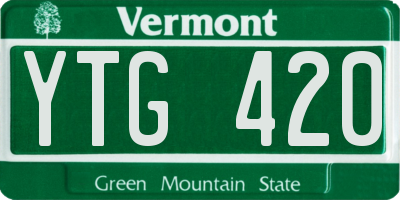 VT license plate YTG420