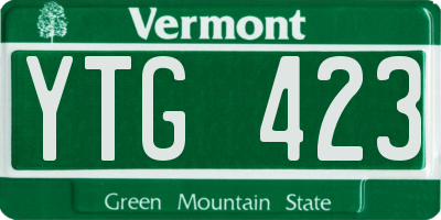 VT license plate YTG423