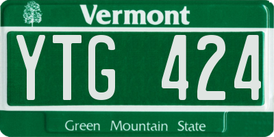 VT license plate YTG424