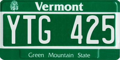 VT license plate YTG425