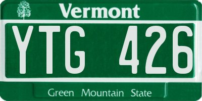 VT license plate YTG426