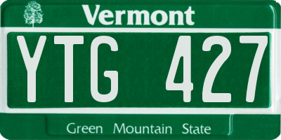 VT license plate YTG427