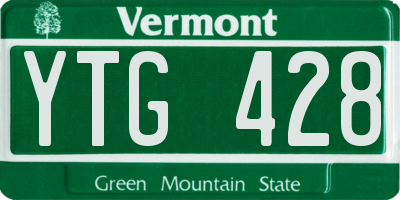 VT license plate YTG428