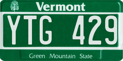 VT license plate YTG429