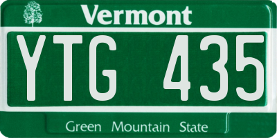 VT license plate YTG435