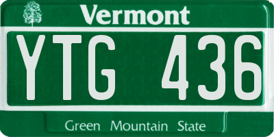 VT license plate YTG436