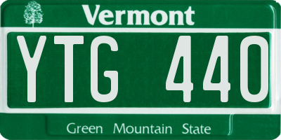 VT license plate YTG440