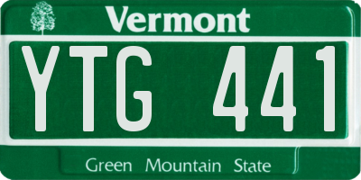 VT license plate YTG441