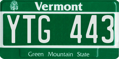 VT license plate YTG443